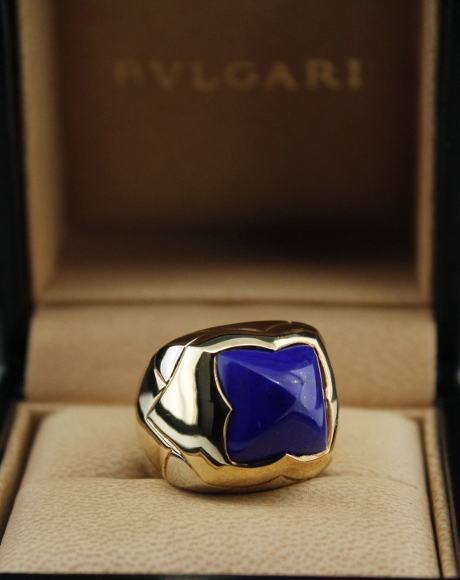 (image for) BVLGARI 18K GOLD LAPIS LAZULI LADY RING